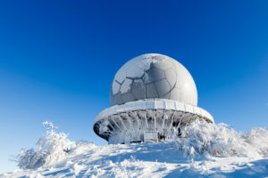 Radom on the Wasserkuppe in winter, Rhön, Hesse, Germany, Europe Radom on the Wasserkuppe in winter, Rhön, Hesse, Germany, Europe